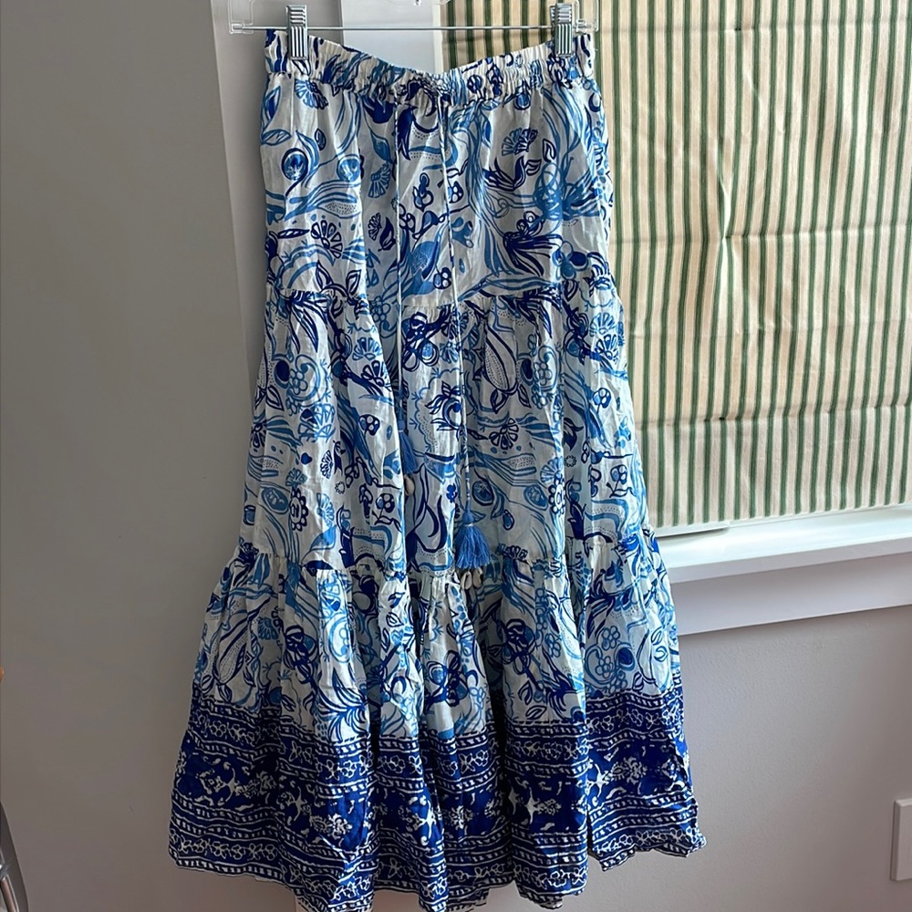 Zara seashell summer blue skirt